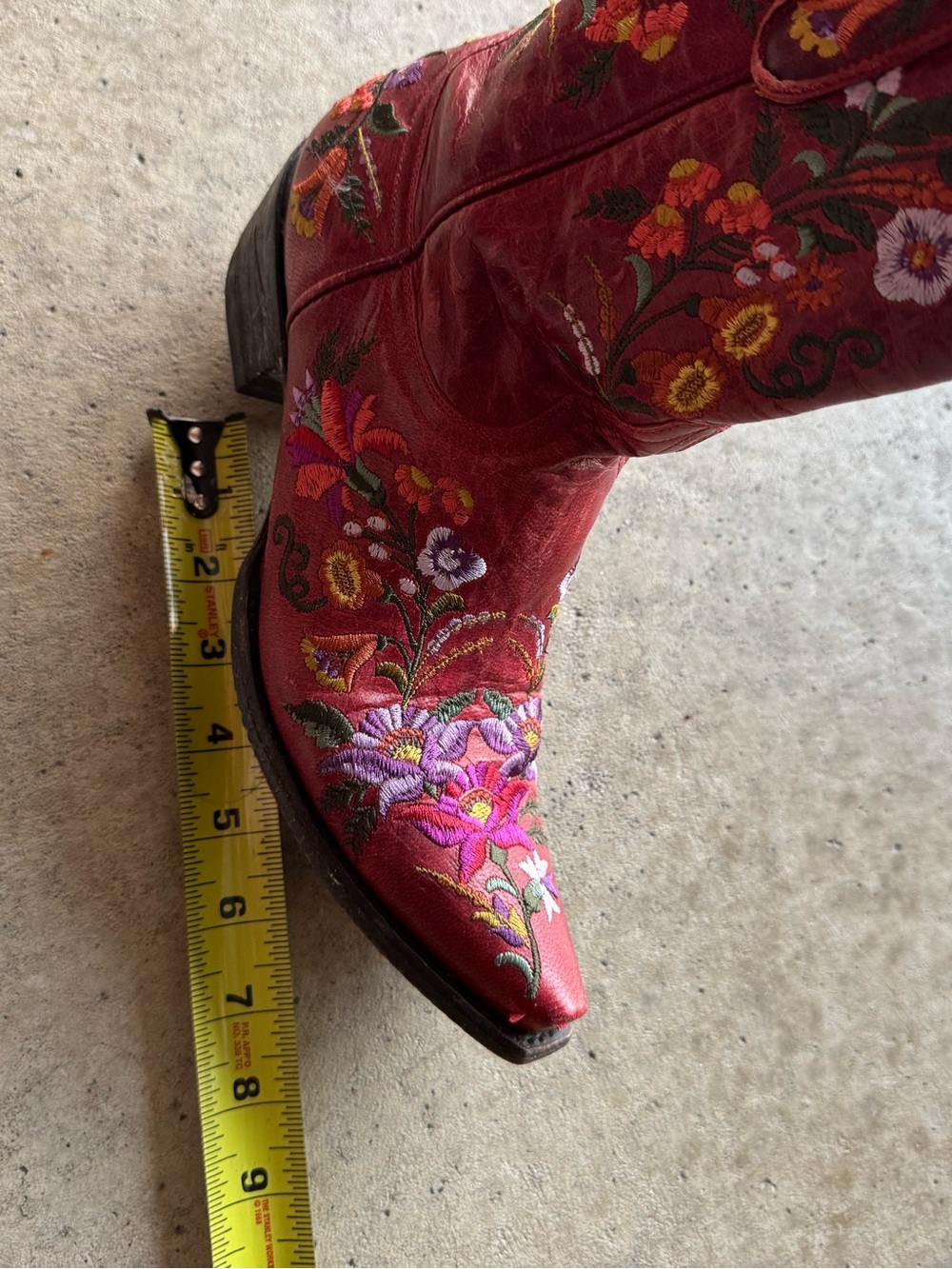 Old Gringo Sora Women's Red Ankle Boots with Floral Embroidery 7 B - Picture 15 of 16